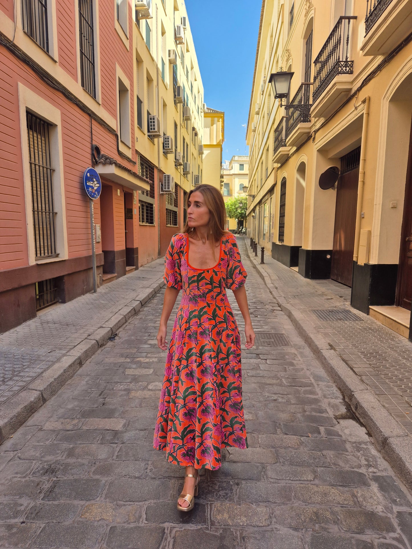 Vestido Moniquita con mangas romántico