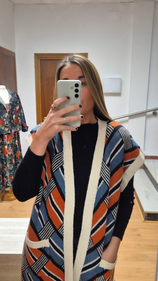 Chaleco punto estampado