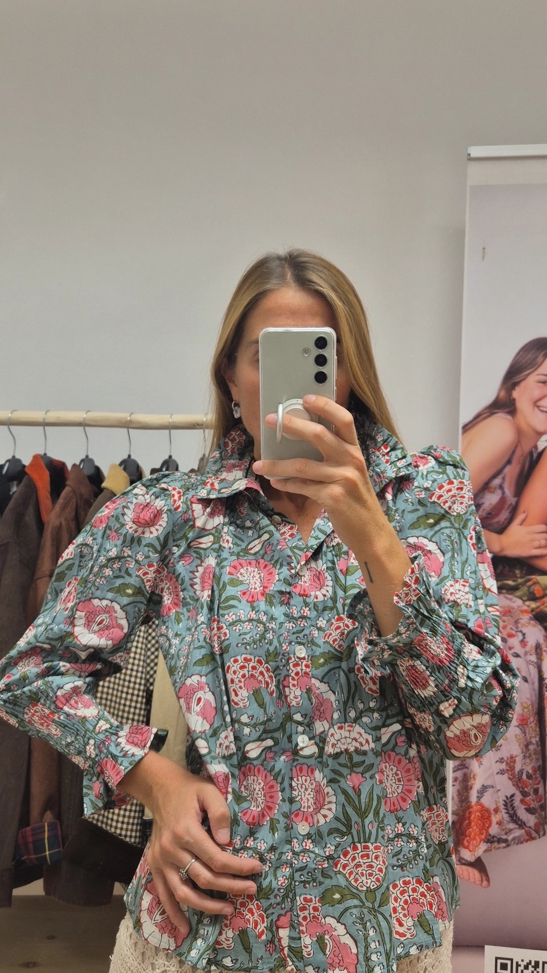 Blusa 100% algodón verde jabonoso