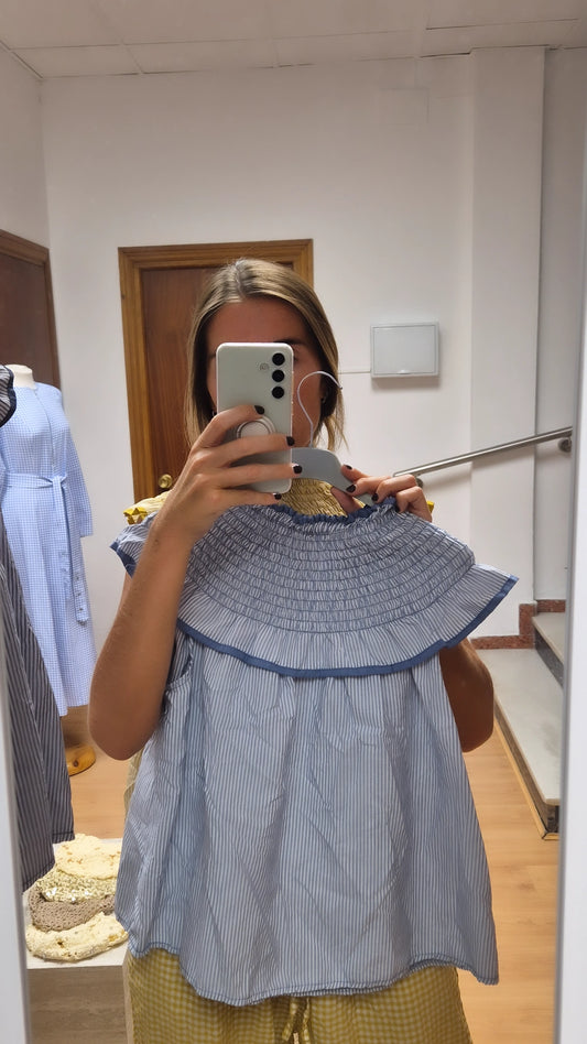 Blusa Claudia celeste