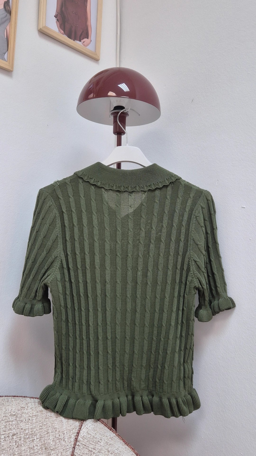 Cardigan de punto verde