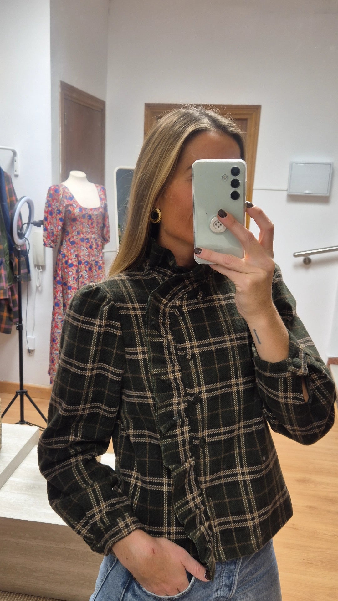 Abrigo escocés verde