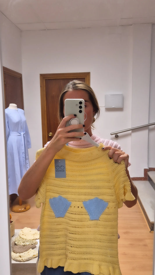 Cardigan Concha amarillo