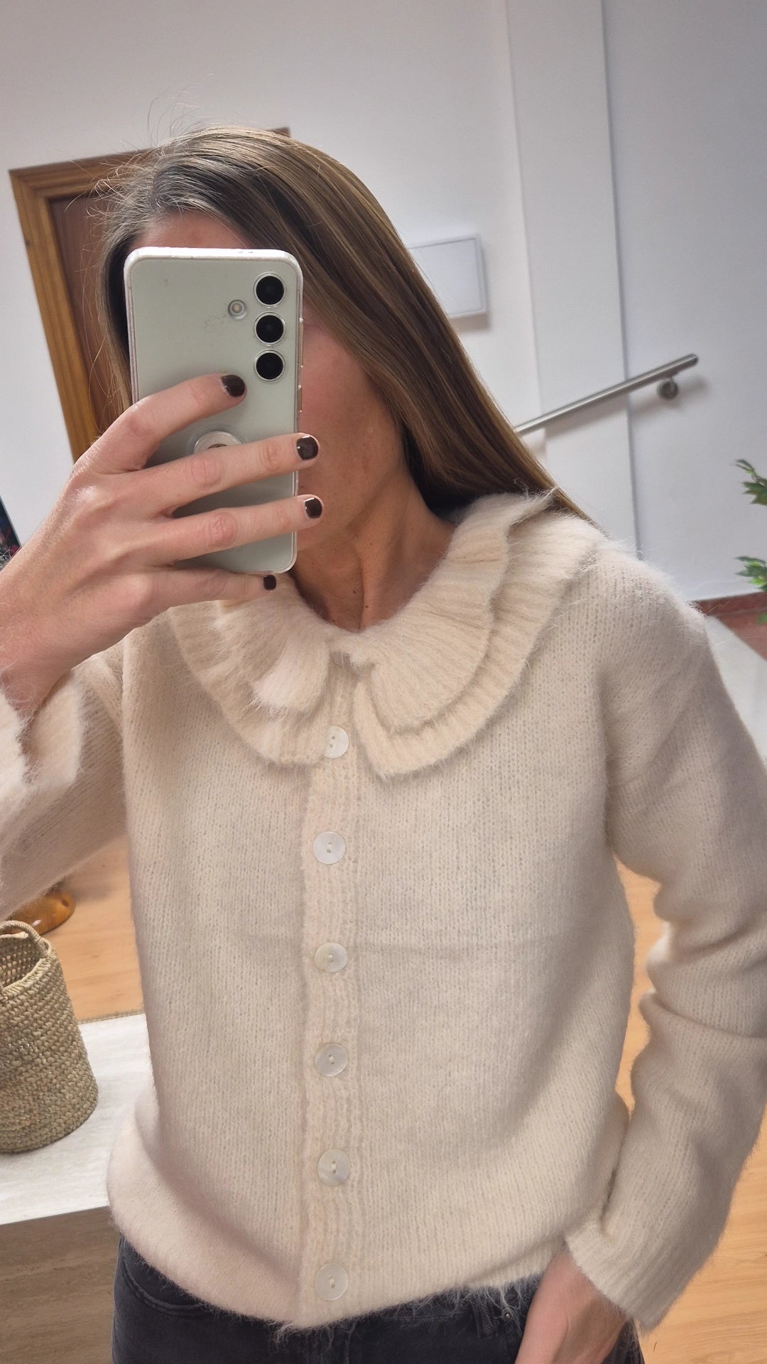 Cardigan cuello doble