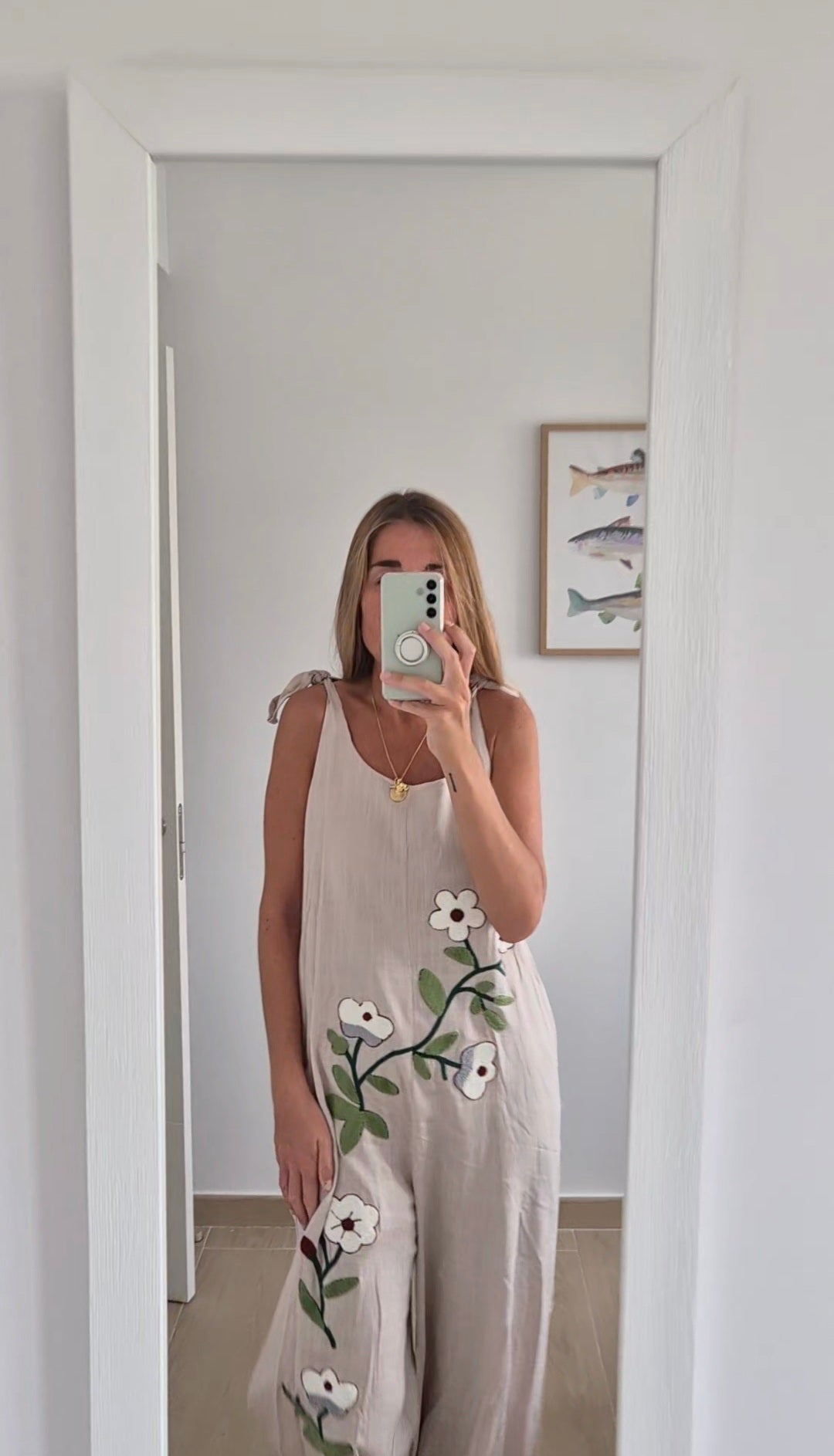 Peto flores bordadas BEIGE