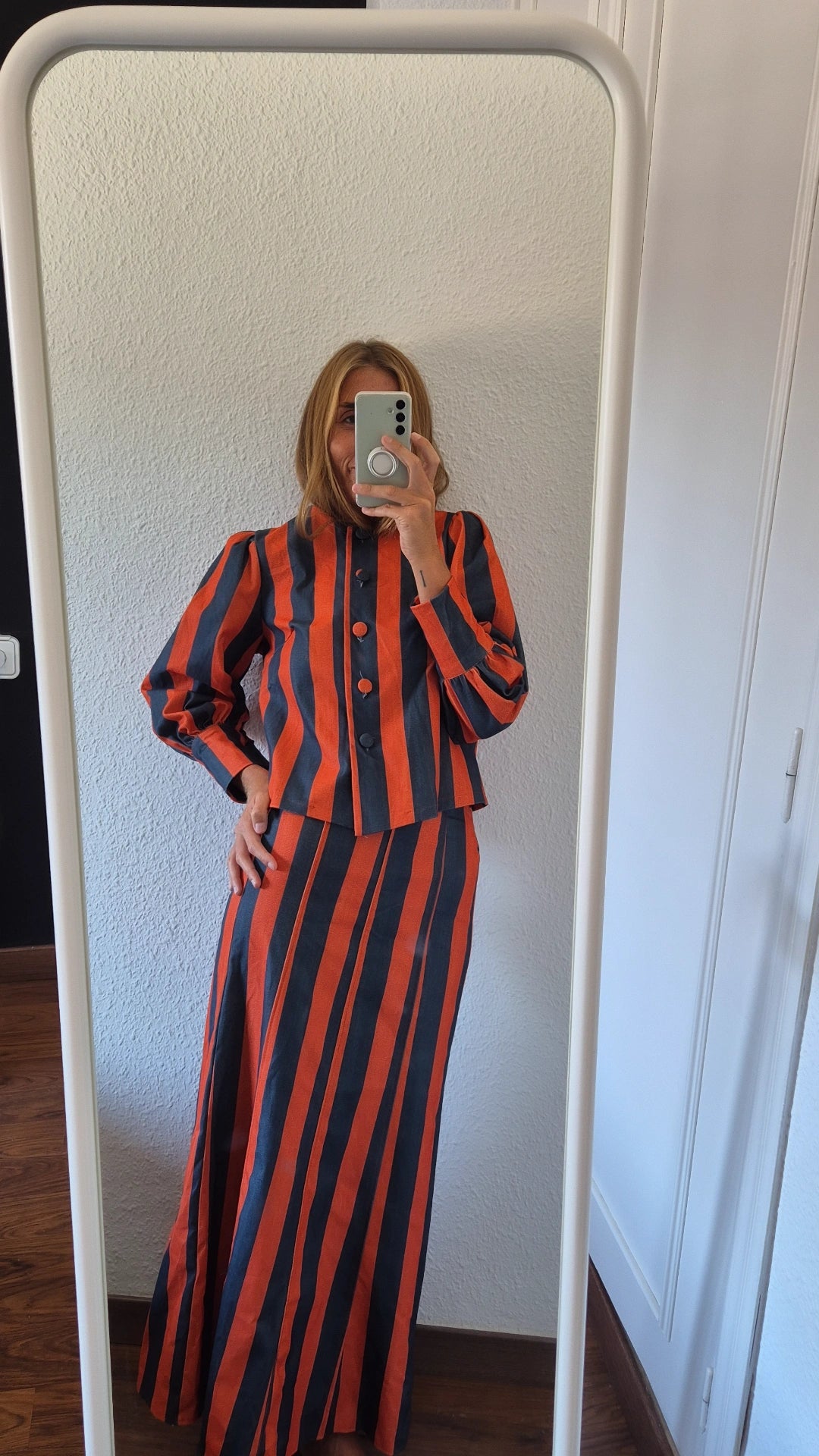 Conjunto rayas naranja