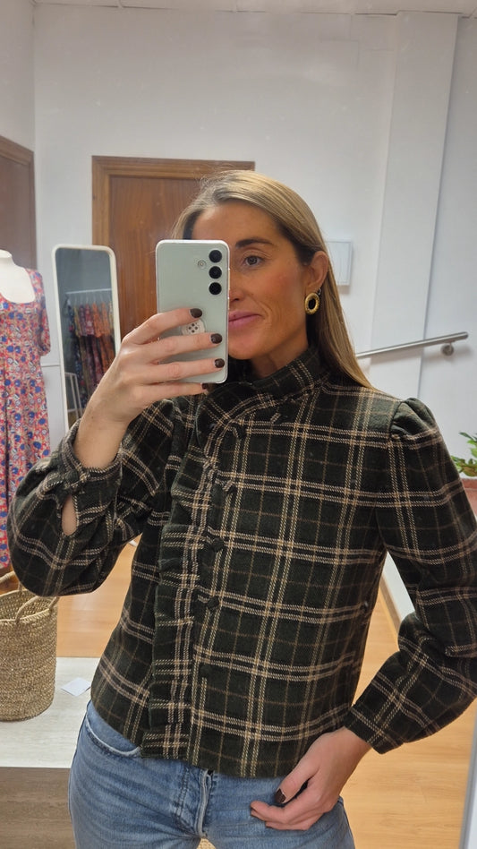 Abrigo escocés verde