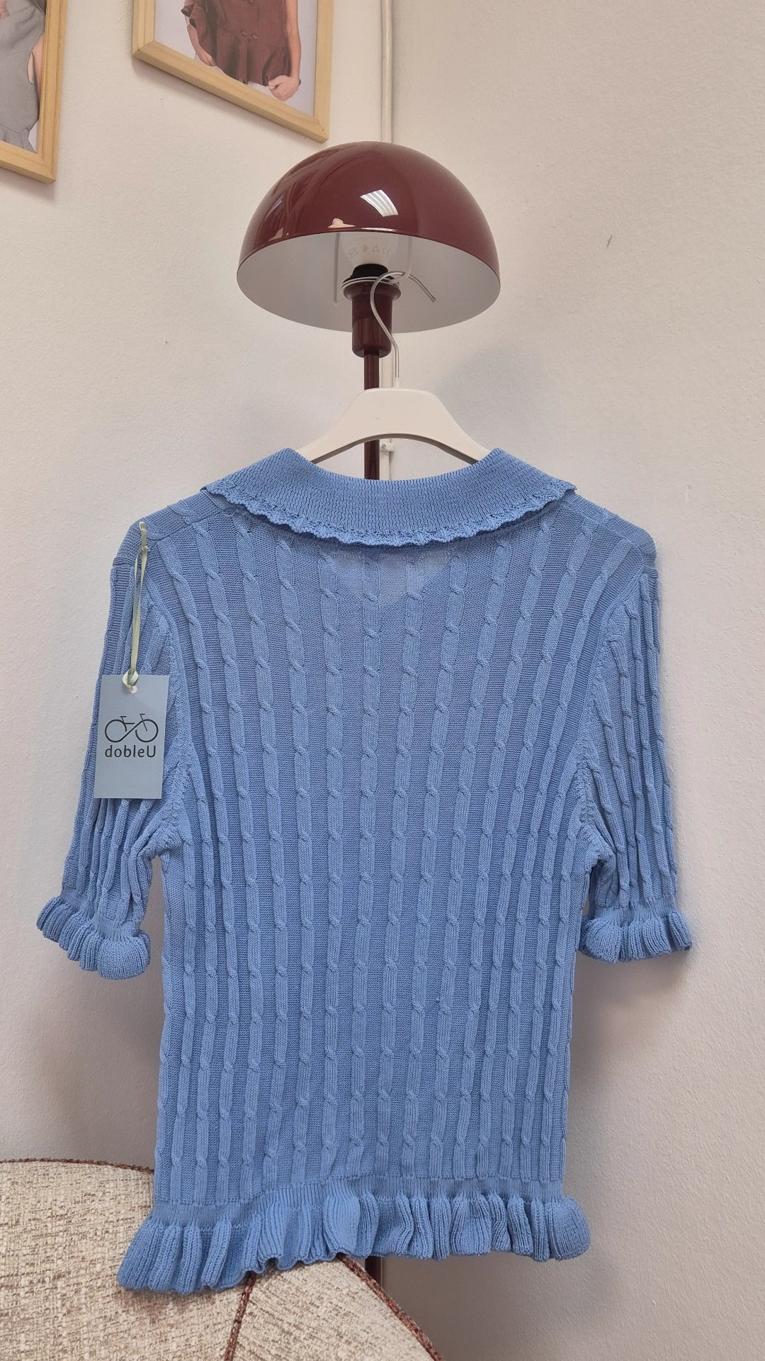 Cardigan de punto azul