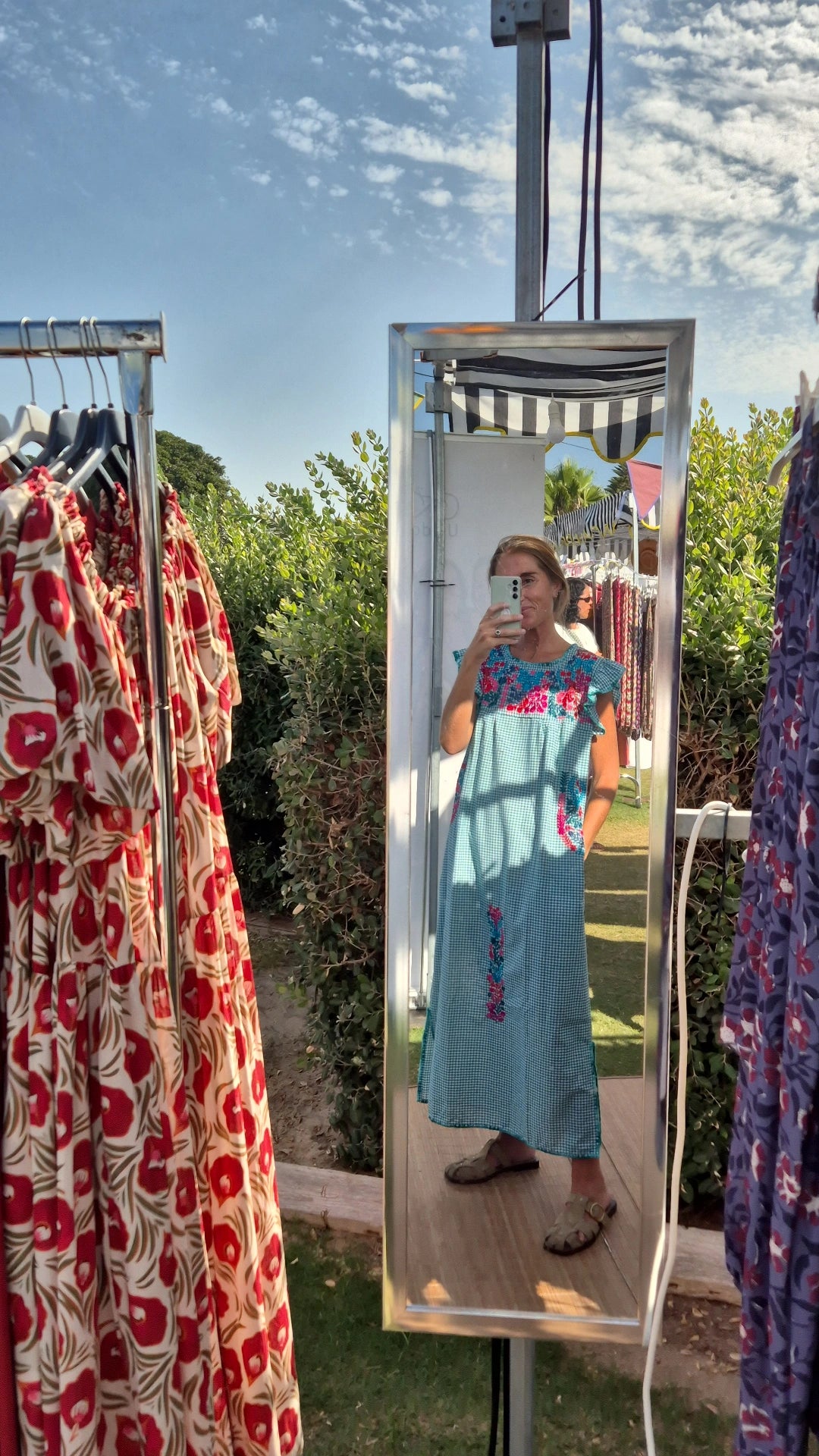 Vestido vichy bordado six