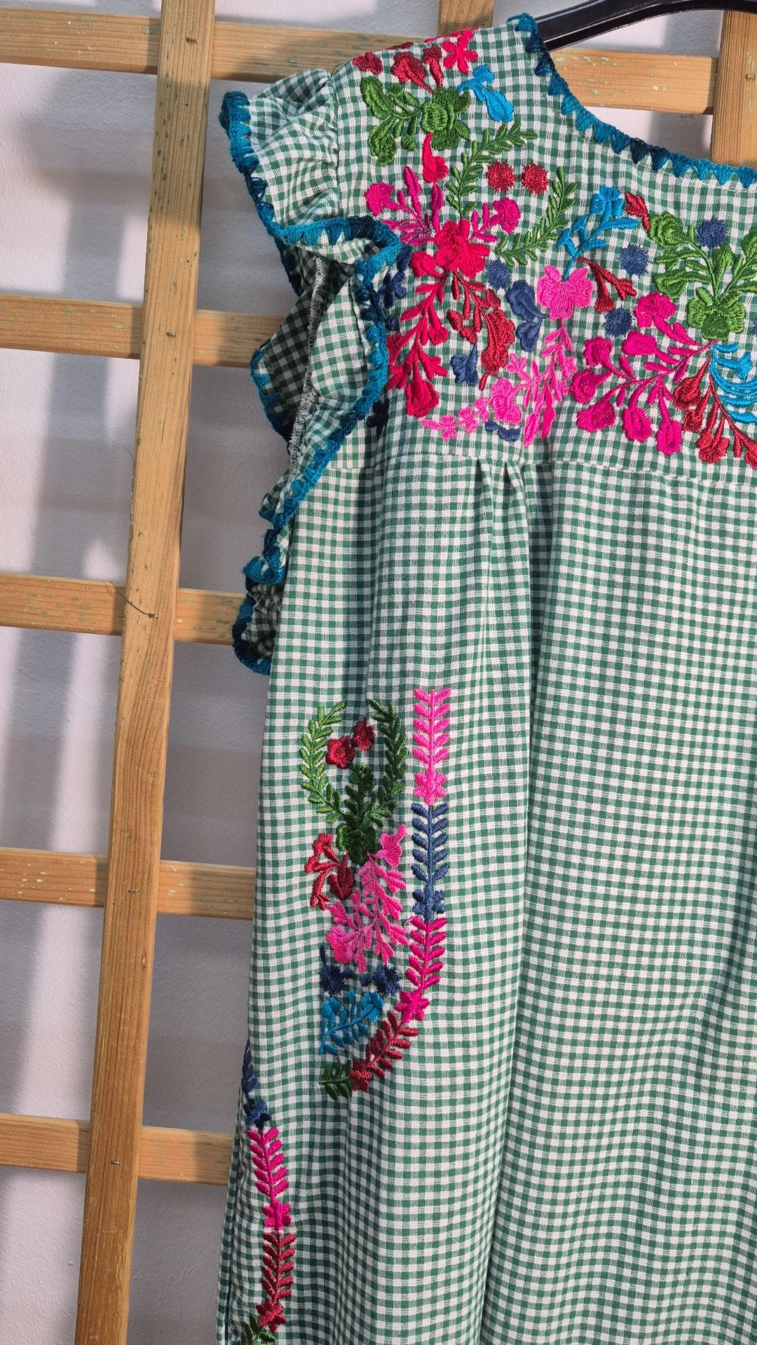 Vestido vichy bordado five